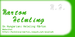 marton helmling business card